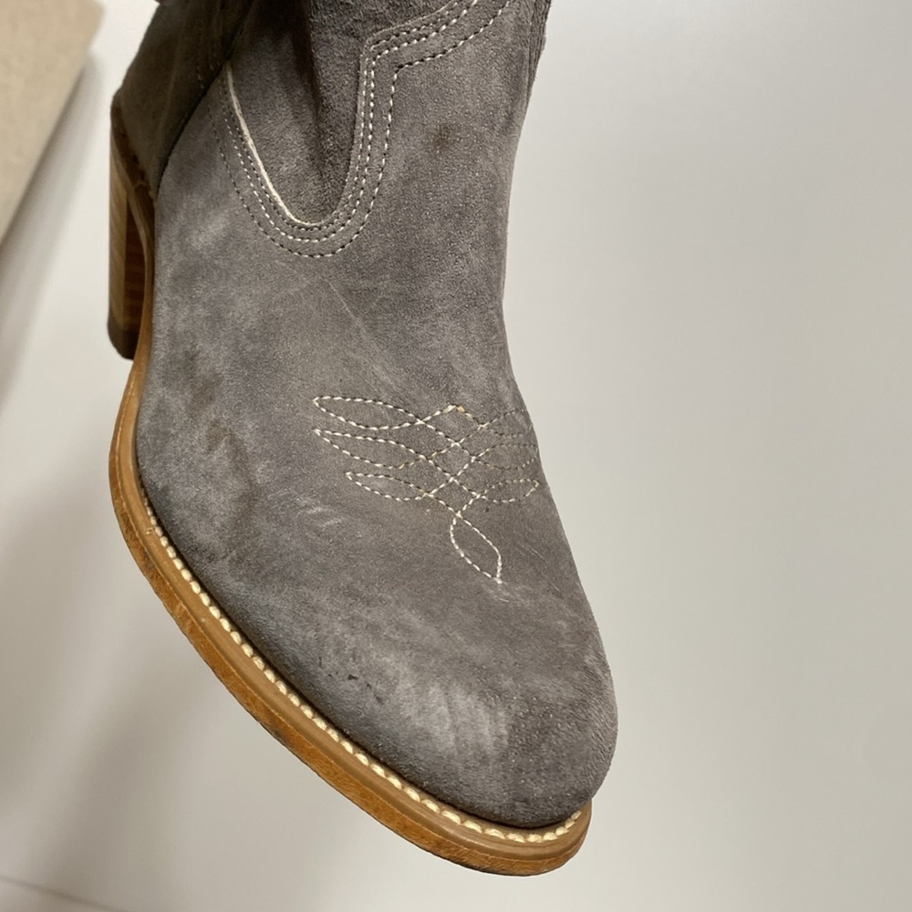 Wolverine Vintage Suede Flower Detail Vintage Cowboy Boots 1970’s - Picture 8 of 17